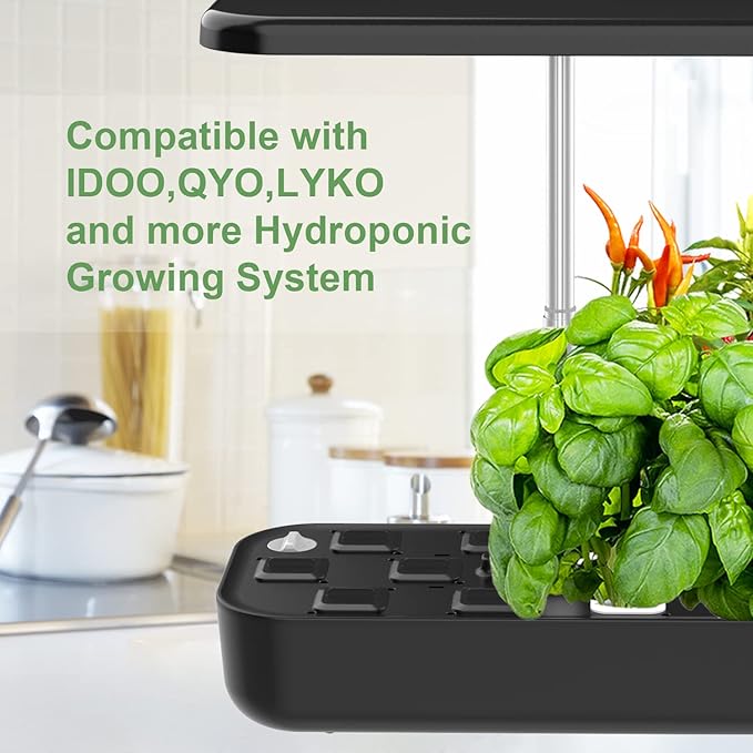 25 Pack Square Plant Spacer Kit for Hydroponic Growing System, Hydroponics Cover Lid Accessories for Indoor Garden Spacer Caps, Compatible with Idoo,QYO,LYKO and Most Square Seed Pods, Black