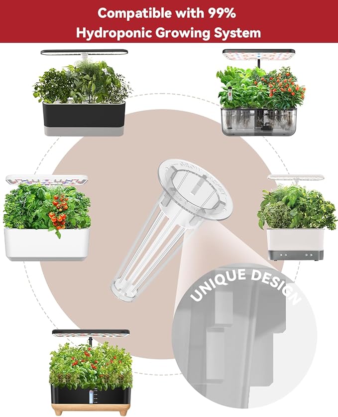 LYKOCLEAN Hydroponic Seed Pod Kit Compatible with AeroGarden, Ahopegarden, iDoo, MUFGA, 24 Pods Complete Growing Anything Garden Supply with Strawberry Seeds, Grow Sponges, Baskets, Domes, Labels