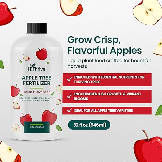 32oz Apple Tree Fertilizer - Makes 32 Gallons of Apple Tree Fertilizer, Nutrient-Rich Plant Food for Fruit Trees - Promotes Strong Branches, Healthy Foliage, and Juicy Apples