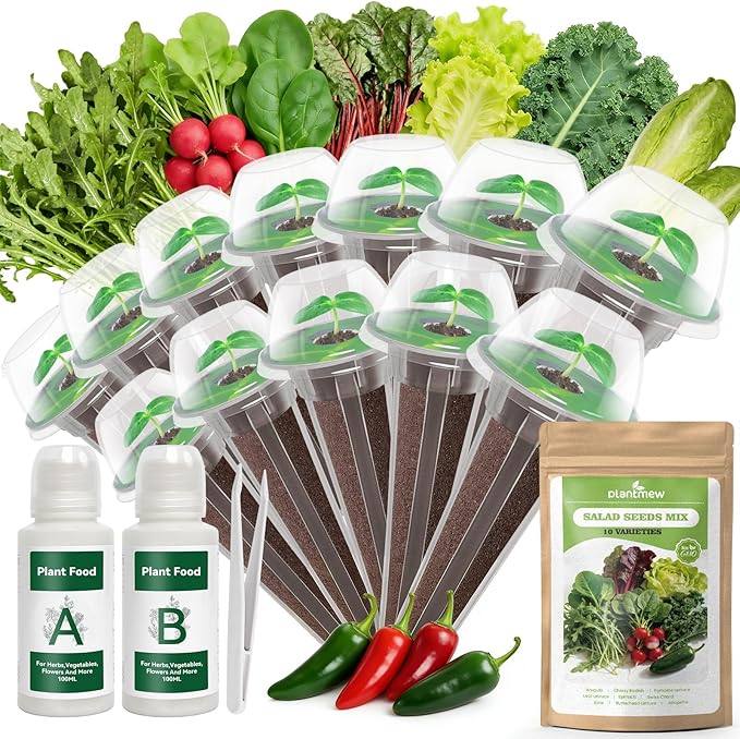 Hydroponic Seed Pod Kit – 12 Pods Seed Starter Kit for Indoor Garden, Compatible with Most Hydroponic Systems, Easy to Grow, High Germination