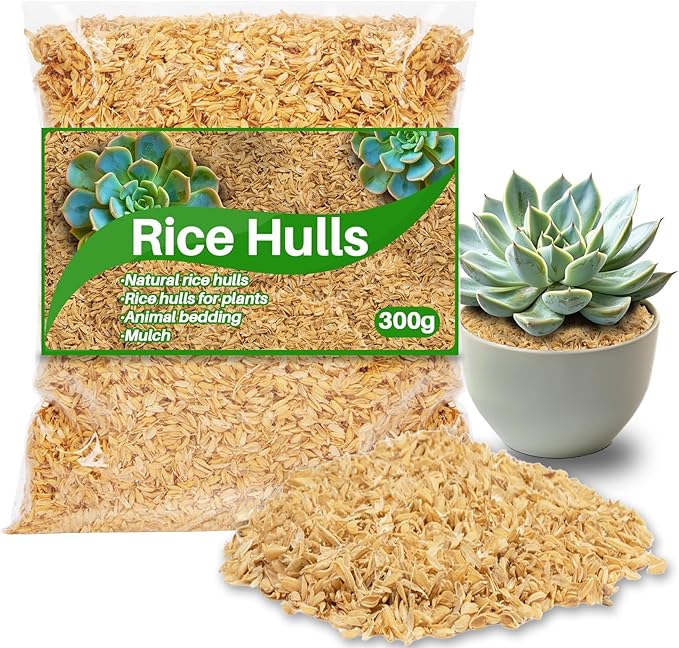10.58 oz Horticultural Grade Rice Hulls for Plants – Natural Rice Husk Soil Amendment for Indoor Plants, Potting Mix & Gardening,Organic Use for Chicken Bedding Improve Soil Structure