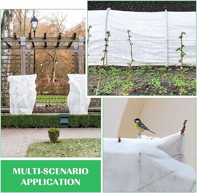 Hushee 6 Pack Plant Covers Freeze Protection, 8 x 24ft Frost Blankets Cover for Plants, Plant Frost Protection Cover, Garden Netting for Winter, Floating Cover Frost Cloth, Freeze Protection Blankets