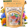 Seedboy Wildflowers for Pollinators Seed Mix – 2 oz Bulk Wildflower Seeds - 40,000+ Non-GMO Seeds for Bees Butterflies Hummingbirds – 47 Varieties of Annual & Perennial Wild Flowers for Planting (2oz)