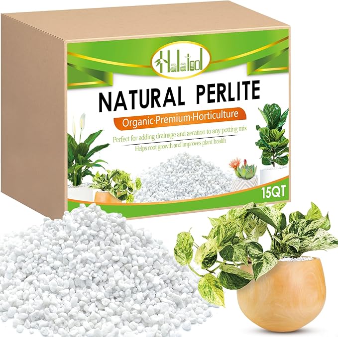 Halatool Soil Amendment 15QT Perlite for Plants Gardening Indoor Natural Potting Soil Mix Additive for Holding Moisture Aeration Drainage