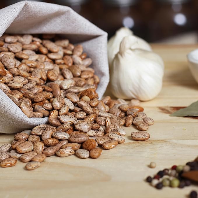 Organic Pinto Bean Seeds - USDA Organic, Non-GMO, Open Pollinated, Heirloom, USA Origin (5 Packets - 100 Grams - Approx 180 Seeds)