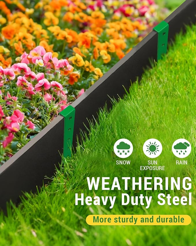 20Pcs Landscape Edging Garden Stakes,10 Inch Metal Garden Stakes,Fence Stakes,Metal Stakes for Edging,Terrace Board,Grass Barrier,Garden Edging Coil (Green1)