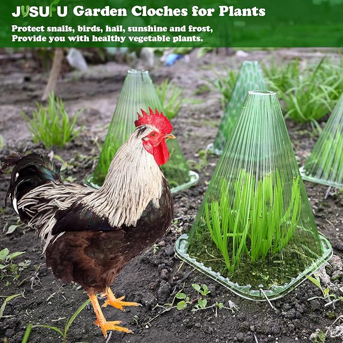Pack 40 Garden Cloches for Plants, Reusable Bell Plant Cover, Plant Covers Protectors from Animals Snails/Birds/Chickens/Insect(Diameter: 7.7" Height: 9")