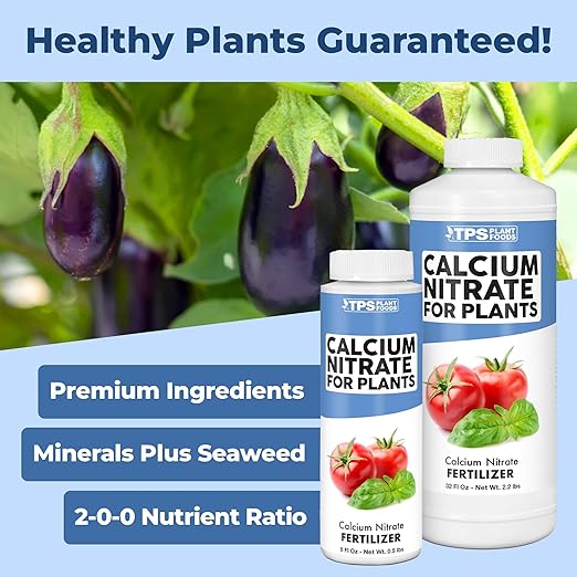Calcium Nitrate Fertilizer – Liquid Fertilizer Supplement for Fast Leaf Growth, Stronger Cell Wall Development & Prevents Blossom End Rot, 1 Gallon