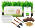 Environet Cat Grass Kit for Indoor Cat, Organic Grass Growing Kit with Seeds, Soil and Planting Tools, Quick Germination, Perfect for Beginners, 3-Pack Plastic Pots