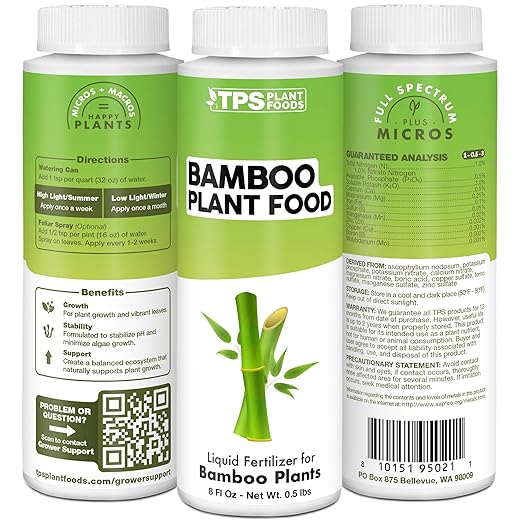 Bamboo Plant Food – Liquid Plant Food for New Shoot Growth, Rich Green Leaves & Strong Root Development, 32 oz