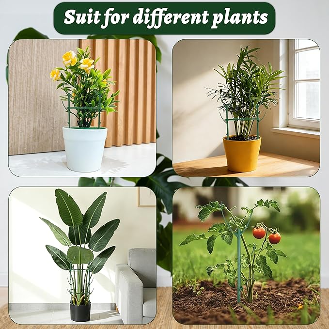 Stackable Plant Support Stakes,The Growing Frame for Indoor Plants, 40 Pcs Extendable 12-60 Inch Trellis for Monstera, Pothos, and Philodendron
