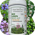 Flawn Seed Kits Bee Lawn Seed Kit, 250 SqFt, Dutch White Clover + Self-Heal + Creeping Thyme, Easy to Spread, Low Maintenance, Alternative Ground Cover, Shaker Tube
