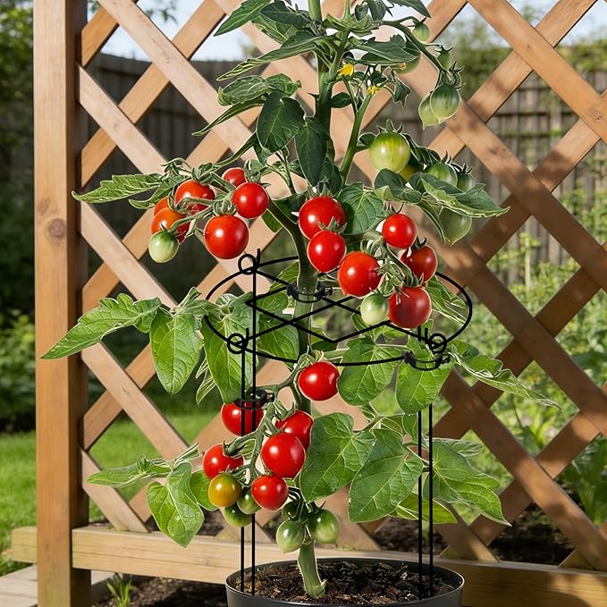 Peony Cages and Supports, 4 Packs Heavy Duty Metal Plant Support, 11.5" Dx16 H Rust-Proof Grow Through Flower Cage, Adjustable Ring for Tomatoes, Hydrangeas, Strawberries & Perennial Flowers