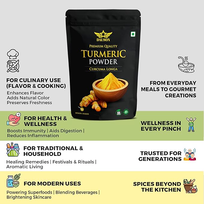 Turmeric Powder – 100% Pure & Natural | 3.53 Oz Finely Ground Turmeric Root | No Additives or Fillers | Aromatic, Earthy Flavor for Cooking | 25g Sample Available | Kitchen Essential for Global Cuisine