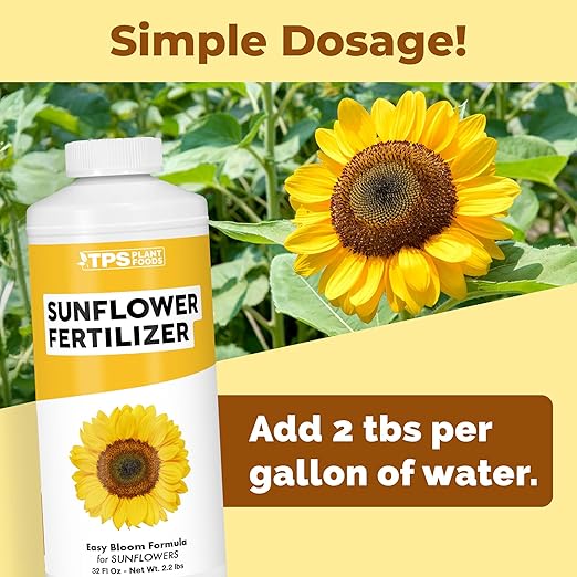 Sunflower Fertilizer – Liquid Plant Food for Bigger Blooms, Strong Stems & Vibrant Flower Color, 32 oz