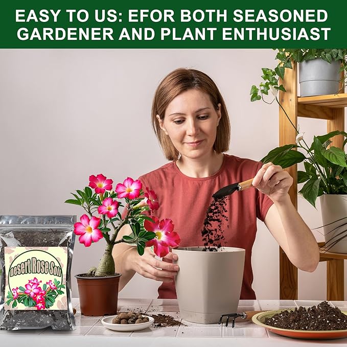 Organic Desert Rose Potting Soil Mix for Healthy Growth 10qt- 100% Natural Potting Mix - Specially Formulated Nutrient-Rich Plant Soil for Desert Rose Plant