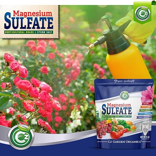 Magnesium Sulfate Epsom Salt 5LB - Made in USA - Plant Food Fertilizer for Hydroponics, Plants, Flower Gardens - Fruit, Vegetables, Holistic Herbs. OMRI Listed