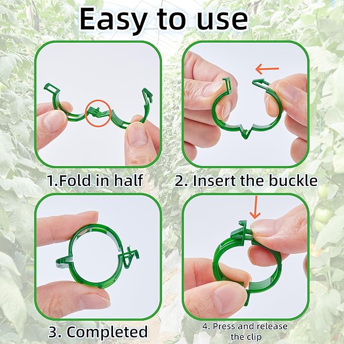300Pcs Garden Vine Plant Support Clips,Plastic Fixing Clips for Securing and Training Climbing Plants,Tomatoes,Grapes,Vine Vegetables and Potted Plant (300, White)