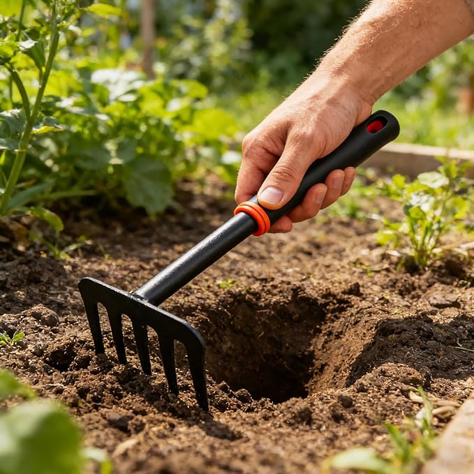 Weed Rake, Small Garden Weeder Rake, Gardening Weeding Tool for Rake for Leaves for Vegetable Gardening Backyard Farm Planting