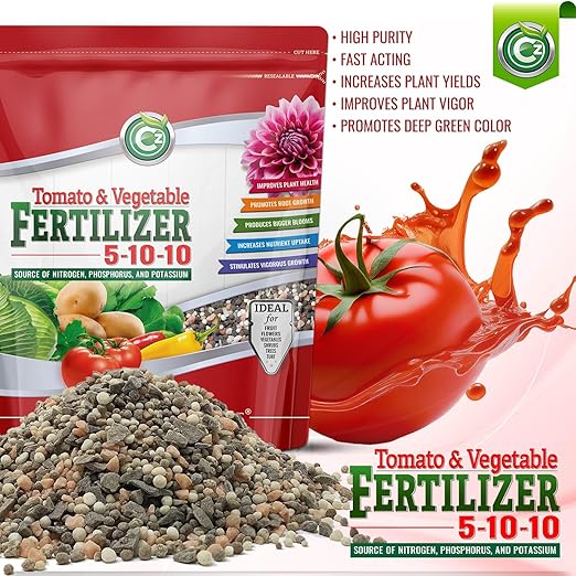 5-10-10 Tomato & Vegetable Fertilizer - Made in USA - NPK + Micronutrients Plant Food for Flower Gardens - (Cz Garden Organics All Purpose Fertilizer 8LB)
