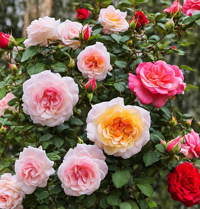 100+ Mixed Color Rose Seeds for Garden Planting 16 Varieties of Bush Perennial Shrub Heirloom Open Pollinated