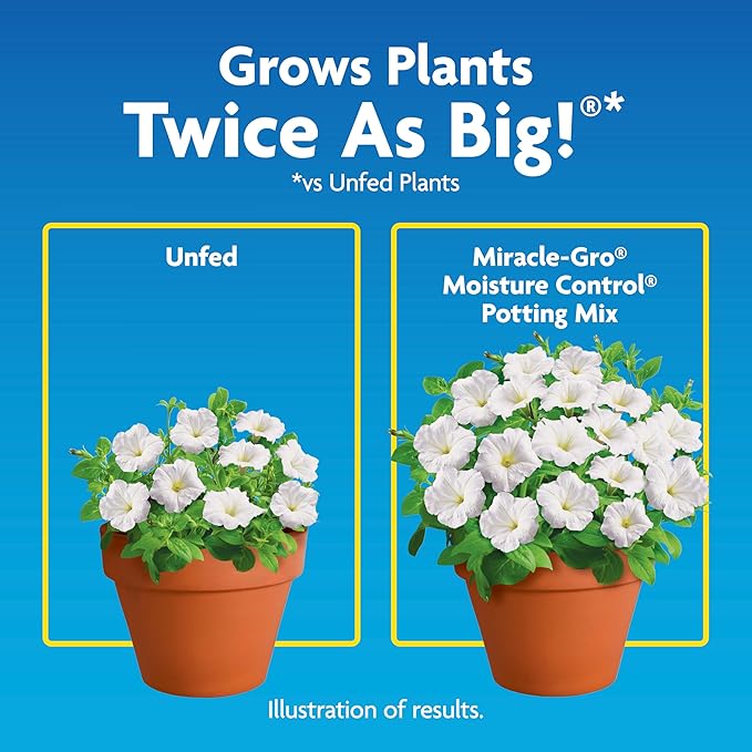 Miracle-Gro Moisture Control Potting Mix - Plant Soil for Container Plants, Protects Against Over- and Under-Watering, 16 qt. (2-Pack)