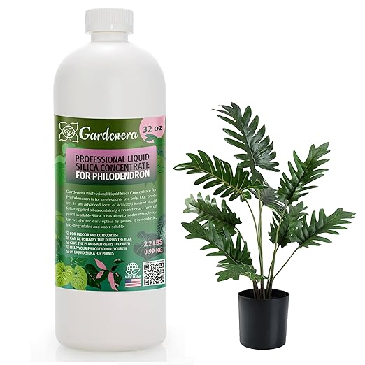 𝐏𝐑𝐎𝐅𝐄𝐒𝐒𝐈𝐎𝐍𝐀𝐋 Liquid Silica Plant Supplement - 32oz - PHILODENDRON Plants Liquid Silica Boost Fertilizer - Stronger Stems & Healthy Leaves for Indoor & Outdoor Plants (Makes 180 Gallons)