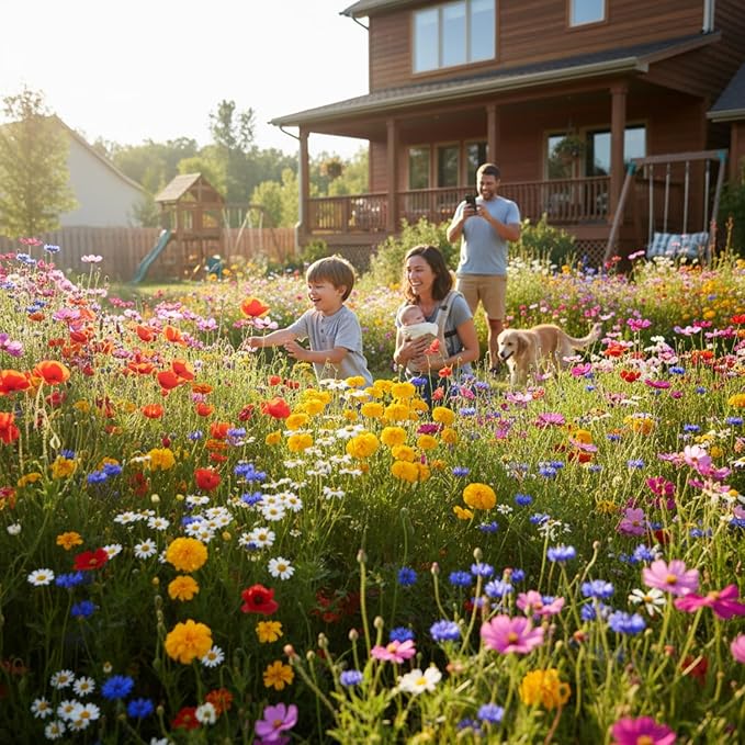 Wildflower Seeds Mixed, Perennial Flower Seeds fo Plating (2 Ounces 18000 Seeds)