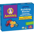 Annie's Organic Building Blocks Fruit Flavored Snacks, Assorted Fruit Flavors, Gluten Free, 10 Pouches, 7 oz