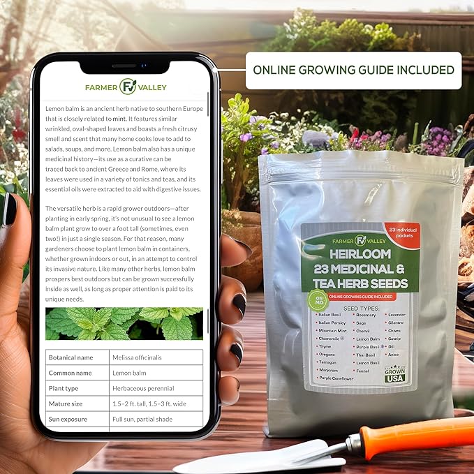 Most Popular Heirloom Non GMO Tea and Herb Seeds for Planting Indoor and Outdoor Garden