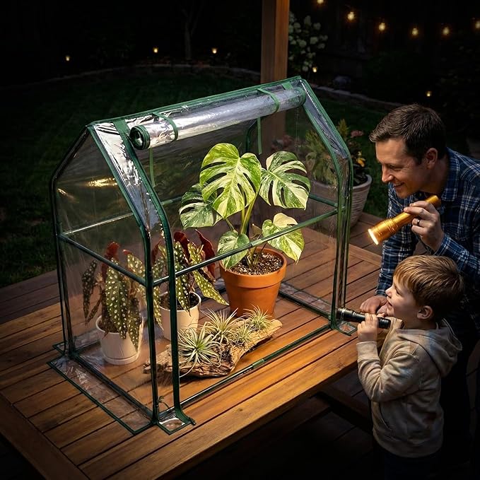 Quictent Mini Greenhouse for Indoor, 2-Pack Tabletop Portable Small Green House Waterproof UV Protected Cover Shelter for Outdoors, Garden Plant Seed Starting Nursery, 36"x18"x33", Clear
