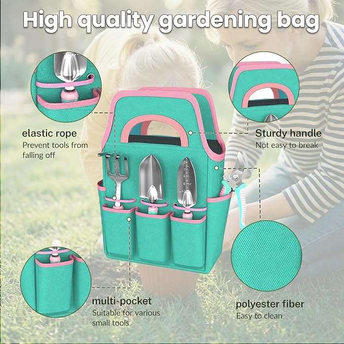 Gardening Tools Kit - 27PCS Heavy Duty Gardening Tool Starter Set with Non-Slip Rubber Handle, Ideal Gifts for Women and Men