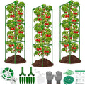 3 Packs Fiberglass Tomato Cages for Garden, 56 Inch Tall Tomato Plant Support, Adjustable Tomatoes Stakes Plant Climbing Trellis for Garden Vegetables Fruits, Tomatoes Support Cages with Clips