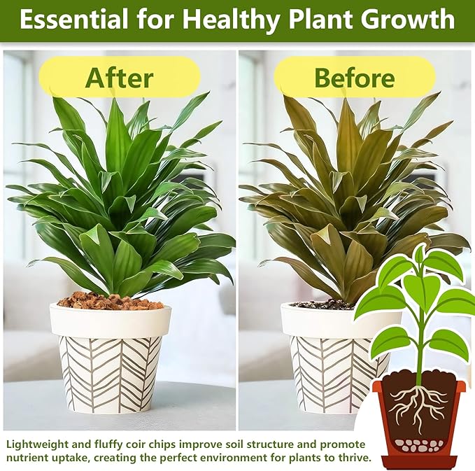 Legigo 1.1 LB Coco Coir Chips for Plants- 100% Organic Coconut Chips Brick Potting Mix with Low EC & PH Balance, Coconut Husk Substrate Coco Husk Mulch for Garden, Planting, Orchid and Soil Mix