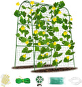 Cucumber Trellis for Raised Bed 32" L x 48" H, U-Shape Garden Trellis for Climbing Plants Outdoor, Metal Arch Trellis for Vegetables, Plant Support for Tomato Pea Zucchini Grape Flowers