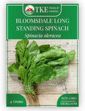 TKE Farms & Gardens - Bloomsdale Spinach Seeds for Planting, 320+ Heirloom Non-GMO Seeds, Cold-Hardy & Long Standing, Rich Flavor, Fast Growing for Spring & Fall Gardens, Indoors or Outdoors