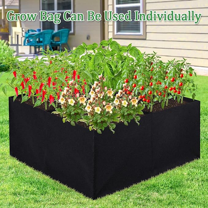 Tomato Cages, Square Tomato Plant Stakes Support Cages Trellis for Garden Climbing Cucumber, Vegetables, Flowers, Fruits with 30 Gallon Grow Bags