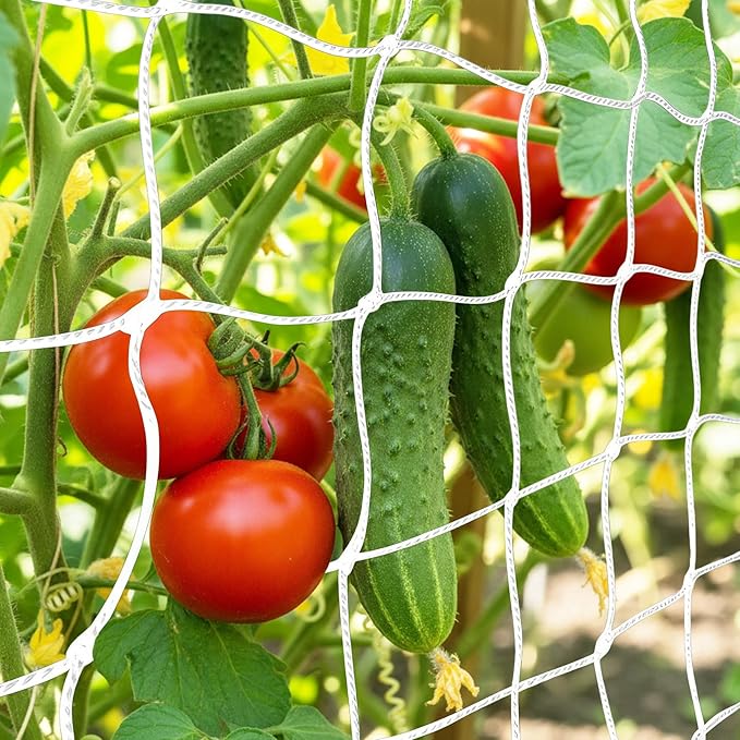 Trellis Netting for Climbing Plants 2 Pcs 6x30Ft Garden Trellis Netting Plant Support Net Heavy Duty Climbing Net Trelliss for Vegetables Fruits Grape Beans Tomatoes Peas Pumpkin Flowers Outdoor