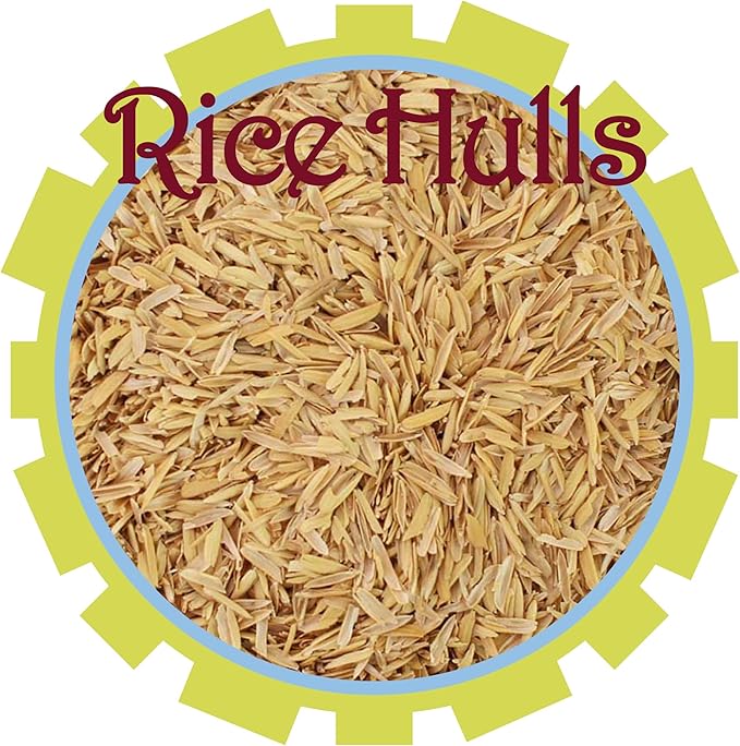 Organic Mechanics Pure Rice Hulls, 8 qt (Pack of 4) - Sustainable Alternative to Perlite - Enhances Drainage, Porosity and Air Space - Eco-Friendly