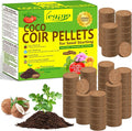 Legigo 100 Pcs 30mm Coco Coir Pellets Seed Starter Soil Mix- Organic Coconut Coir Potting Soil Pods for Seedling, Coco Peat Soil Discs for Indoor & Outdoor Plants Bonsai Herbs Vegetables and Flowers
