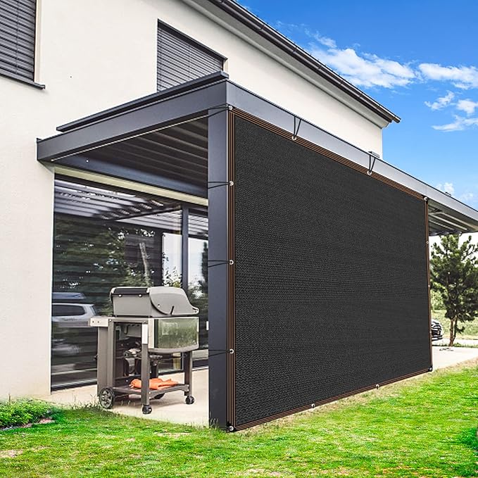 Shade Cloth, 80%-90% Garden Shade Mesh Net with Grommets, Outdoor Black Sunblock Neting Antifreezing Cover for Plant Pergola Patio Greenhouse Chicken Coop, 3x16FT