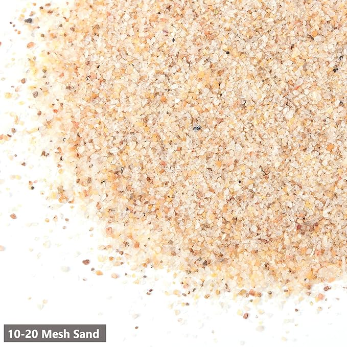 10-20 Mesh Beige Aquarium Sand, Boniosz 2.4lb Fish Tank Sand Potting Sand Soil for Plants, Aquariums, Terrariums, Bonsai Succulent Cactus, Gardening Landscape