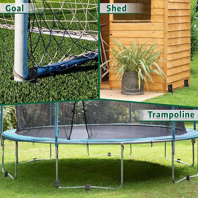 2 Pack 20" Heavy Duty Ground Anchors Shed Anchor Kit, Mobile Home Anchors with Multi Purpose Brackets, Earth Anchor for Gazebos Swing Sets Fences Carports Sheds Goal