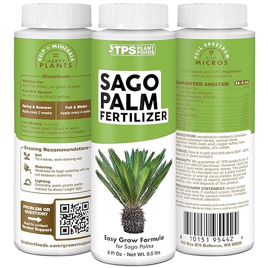 Sago Palm Fertilizer – Liquid Plant Food for Rich Green Fronds, Stronger Roots & Healthy New Growth, 32 oz