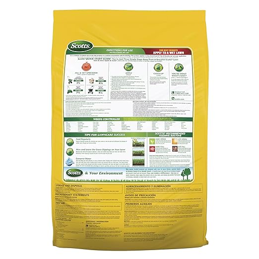 Scotts Turf Builder Weed and Feed5 - Weed Killer Plus Lawn Fertilizer, Lawn Weed Killer, Controls Dandelion and Clover, Grass Fertilizer For Up To 4,000 sq. ft., 11.32 lb.