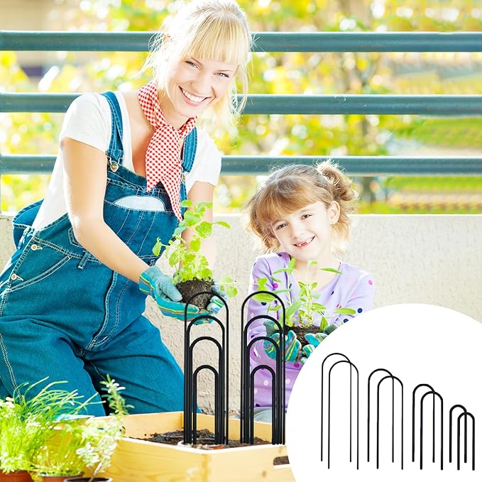 SNAIL GARDEN 8 Pcs Small Trellis for Indoor Plants with 100Pcs Green Cable Zip Ties,4 Sizes Indoor Plant Trellis for Climbing Plants, U-Shaped House Plant Trellis for Potted Plants Hoya Ivy, Jasmine