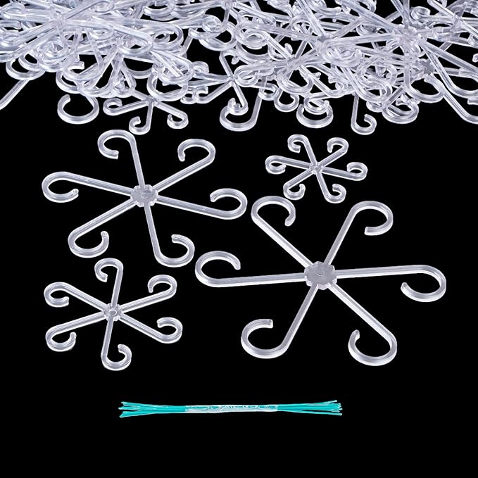 8/16/32PCS Plant Stem Support,4 Sizes Set,Plastic Stems Holder for Indoor Plants, Reusable Stem stabilizer,Keeps Potted Houseplants Growing Straight (16, Clear)