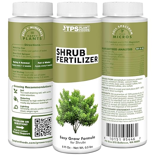 Shrub Fertilizer – Liquid Plant Food for Fuller Growth, Rich Green Foliage & Stronger Roots, 8 oz