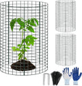 9 Packs 24"x 12" Large Wire Plant Protectors Cages to Keep Animals Out,3 Pcs Mesh Plant Cage Chicken Wire Cloche with Ground Stakes Nylon Ties Protect Plants,Shrubs,Vegetables,Garden Cloche(Set of 3)