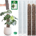Sisher Monstera Moss Pole 4pcs Plastic Moss Pole for Climbing Plants Work with Sphagnum Moss 16 Inch D Shaped Poles Indoor Plant Support, White